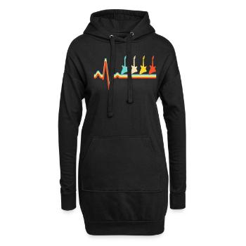 Rock Retro Heartbeat - Sweat-shirt à capuche long Femme - noir - Devant