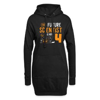 This future scientist is now 4. - Hoodie Dress - black - Front