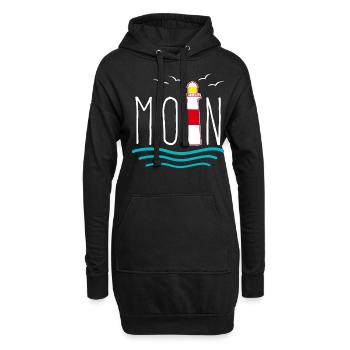 Moin Leuchtturm Norddeutschland - Hoodie-Kleid - Schwarz - Vorne