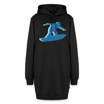 Surfeurs Surf Rétro Surfing - Sweat-shirt à capuche long Femme - noir - Devant