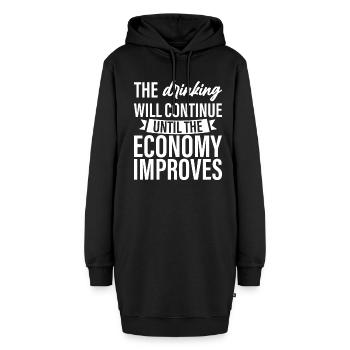 Drinking Will Continue Until The Economy Improves4 - Hoodie-Kleid - Schwarz - Vorne