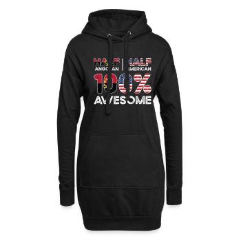 Moitié Angola Angola États-Unis - Sweat-shirt à capuche long Femme - noir - Devant