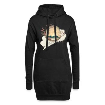 Cerisier en fleurs Printemps Japon Nature - Sweat-shirt à capuche long Femme - noir - Devant