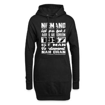 Niemand Is Perfekt Aber geboren 1957 Geburtstag - Hoodie-Kleid - Schwarz - Vorne