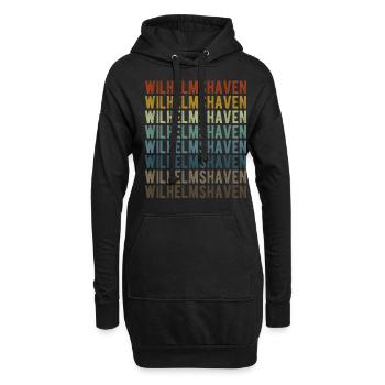 Wilhelmshaven City Rétro Vintage - Sweat-shirt à capuche long Femme - noir - Devant