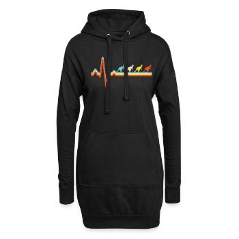 Kangourou Retro Heartbeat - Sweat-shirt à capuche long Femme - noir - Devant