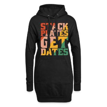 Stack Plates Get Dates 5 - Hoodie-Kleid - Schwarz - Vorne