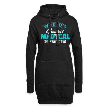 Assistante médicale, réceptionniste - Sweat-shirt à capuche long Femme - noir - Devant