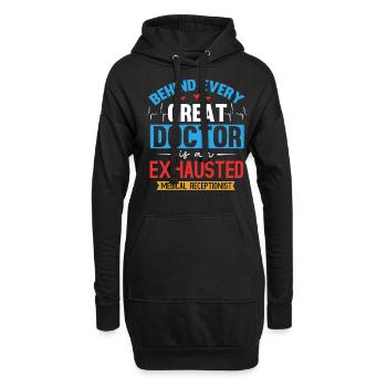 Assistante médicale, réceptionniste - Sweat-shirt à capuche long Femme - noir - Devant