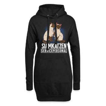 Siamkatze - Hoodie-Kleid - Schwarz - Vorne