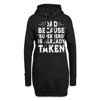 Dad because superhero is already taken - Sweat-shirt à capuche long Femme - noir - Devant