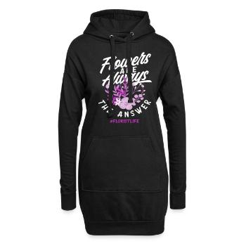 Doux Fleuristes Fleuristes Cadeau Fleuristes - Sweat-shirt à capuche long Femme - noir - Devant