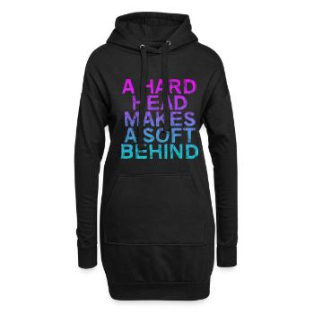 Une tête dure fait un derrière doux 3 - Sweat-shirt à capuche long Femme - noir - Devant