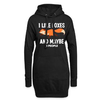 Renard Amoureux des animaux Renards - Sweat-shirt à capuche long Femme - noir - Devant