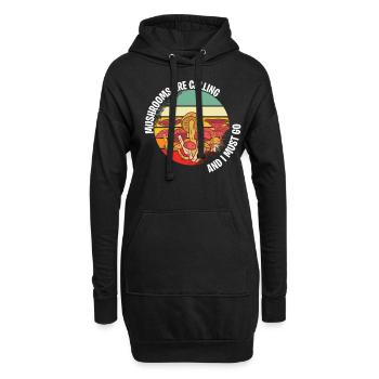 Pilzsammler und Pilz Freunde - Hoodie-Kleid - Schwarz - Vorne