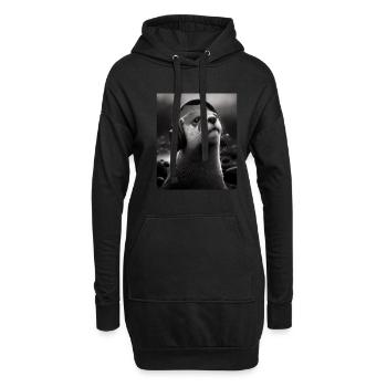 Musicien Animal Propriétaires d’animaux Loutre Amoureux de la musique - Sweat-shirt à capuche long Femme - noir - Devant