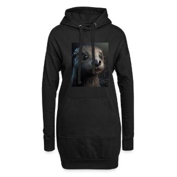 Creepy Otter Creature Spooky Zombie Otter - Sweat-shirt à capuche long Femme - noir - Devant