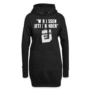 Wir Essen Jetzt Kinder Satzzeichen Retten Leben - Hoodie-Kleid - Schwarz - Vorne