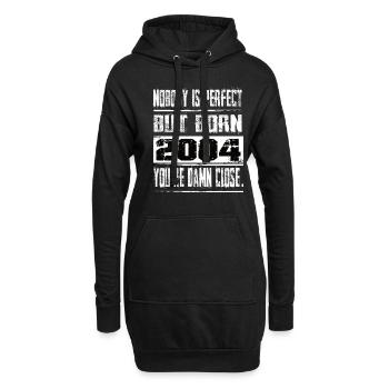 Personne n’est parfait mais né en 2004 anniversaire - Sweat-shirt à capuche long Femme - noir - Devant