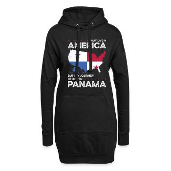 Geboren in Panama Panamaer Amerikaner USA - Hoodie-Kleid - Schwarz - Vorne