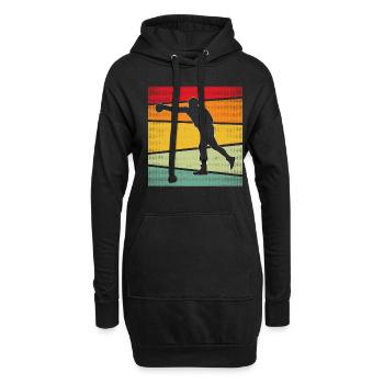 Boxen Retro - Hoodie-Kleid - Schwarz - Vorne