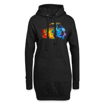 Splash Tractor Farming Farmer Farm Tractor - Hoodie-Kleid - Schwarz - Vorne