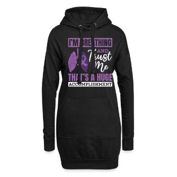 Don de transplantation pulmonaire Cadeau de respiration pulmonaire - Sweat-shirt à capuche long Femme - noir - Devant