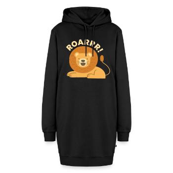 Roarrr Lion Big Cat Enfants - Sweat-shirt à capuche long Femme - noir - Devant