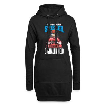 Cooles Gamer Zocker Spruch Design - Hoodie-Kleid - Schwarz - Vorne