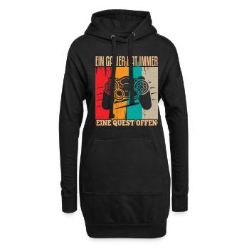 Cooles Gamer Zocker Spruch Design - Hoodie-Kleid - Schwarz - Vorne