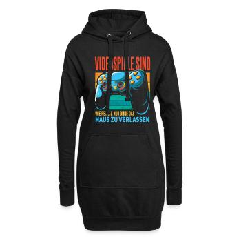 Cooles Gamer Zocker Spruch Design - Hoodie-Kleid - Schwarz - Vorne