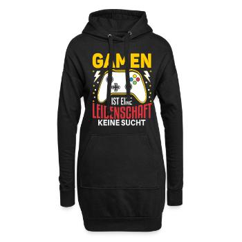 Cooles Gamer Zocker Spruch Design - Hoodie-Kleid - Schwarz - Vorne