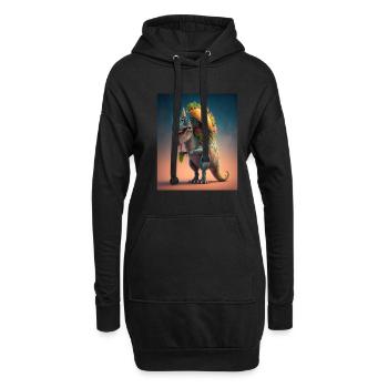 Amoureux des dinosaures Mignon Dinosaure Tacos Amoureux - Sweat-shirt à capuche long Femme - noir - Devant