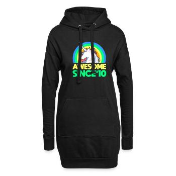 2010 13e anniversaire adolescent 13 ans cadeau - Sweat-shirt à capuche long Femme - noir - Devant