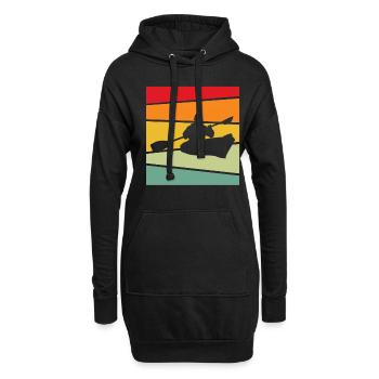 Kanusport Retro - Hoodie-Kleid - Schwarz - Vorne