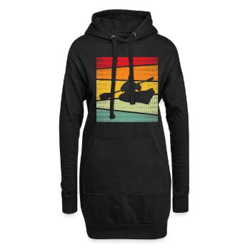 Kanusport Retro - Hoodie-Kleid - Schwarz - Vorne