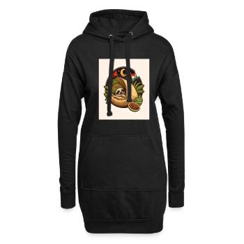 Paresseux Dormir Dans Un Taco Drôle Paresseux Amateur De Tacos - Sweat-shirt à capuche long Femme - noir - Devant