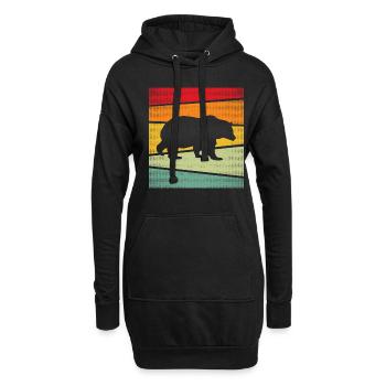 Ours Rétro - Sweat-shirt à capuche long Femme - noir - Devant