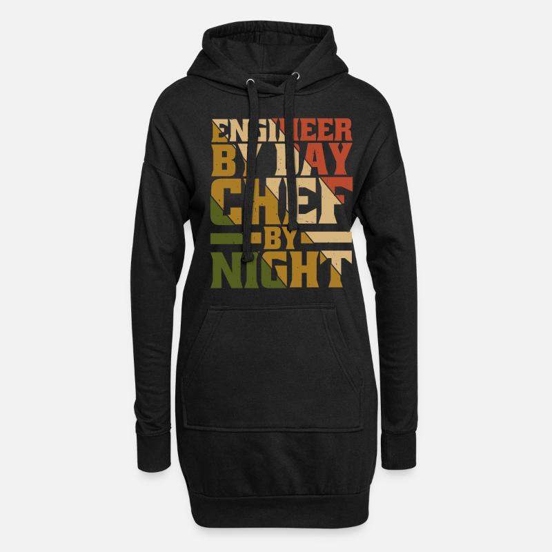 Engineer By Day, Chef By Night 9 - Hoodie-Kleid - Schwarz