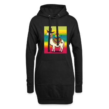 Unicorn Morphed With Llama Funny Mexican Unicorn - Hoodie-Kleid - Schwarz - Vorne