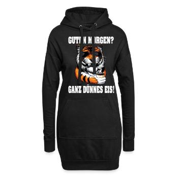 Guten Morgen - Ganz dünnes Eis Spruch Kaffee - Hoodie-Kleid - Schwarz - Vorne