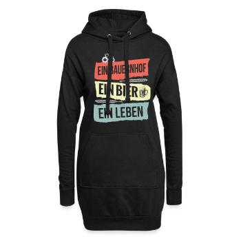 Witziger Landwirt und Bier Spruch - Hoodie-Kleid - Schwarz - Vorne