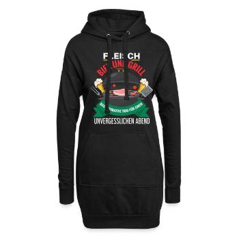 Cooler Griller Barbeque Grillen Spruch - Hoodie-Kleid - Schwarz - Vorne