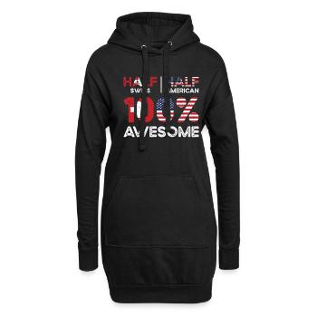 Geboren Schweiz Schweiz Amerikanisch USA - Hoodie-Kleid - Schwarz - Vorne