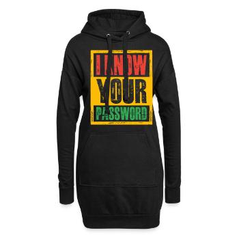 Je connais votre mot de passe 4 - Sweat-shirt à capuche long Femme - noir - Devant