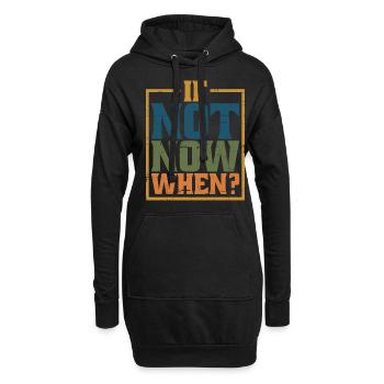 If Not Now When? 8 - Hoodie-Kleid - Schwarz - Vorne