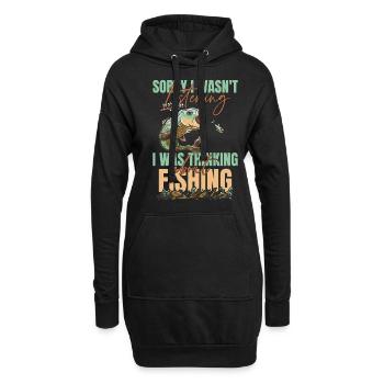 Je pêche pour ne pas étouffer les gens en mangeant - Sweat-shirt à capuche long Femme - noir - Devant
