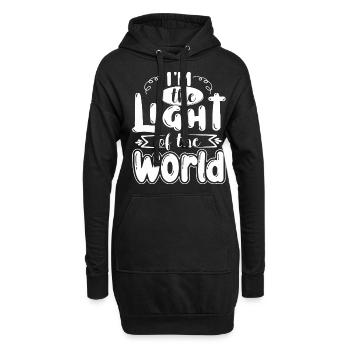 Ich bin das Licht der Welt, Lustiger Spruch - Hoodie-Kleid - Schwarz - Vorne