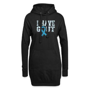 J’ai la goutte arthrite guerrière - Sweat-shirt à capuche long Femme - noir - Devant