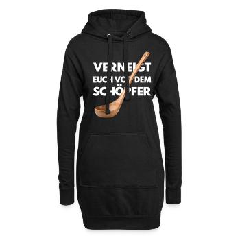 Verneigt Euch vor dem Schöpfer Fun - Hoodie-Kleid - Schwarz - Vorne